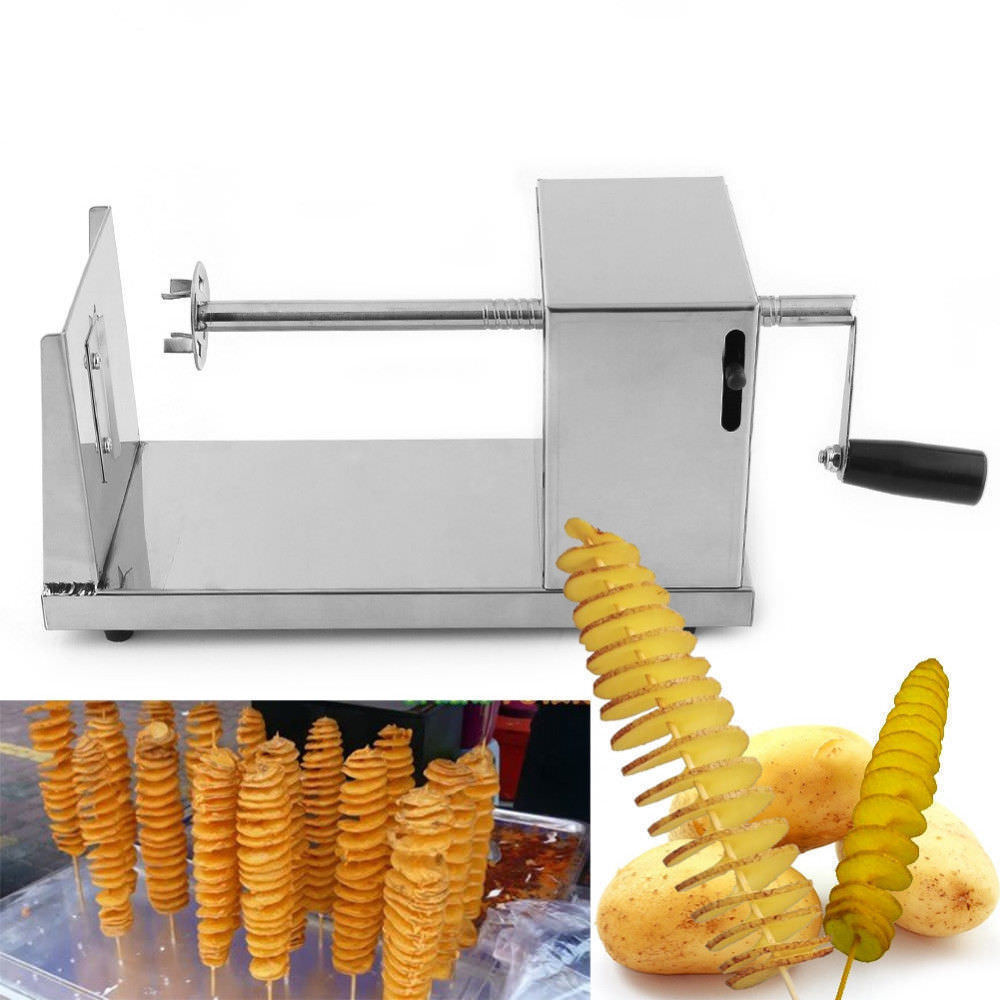 Stainless Steel Potato Twister Tornado Slicer Cutter Vegetable Spiral Machine AU