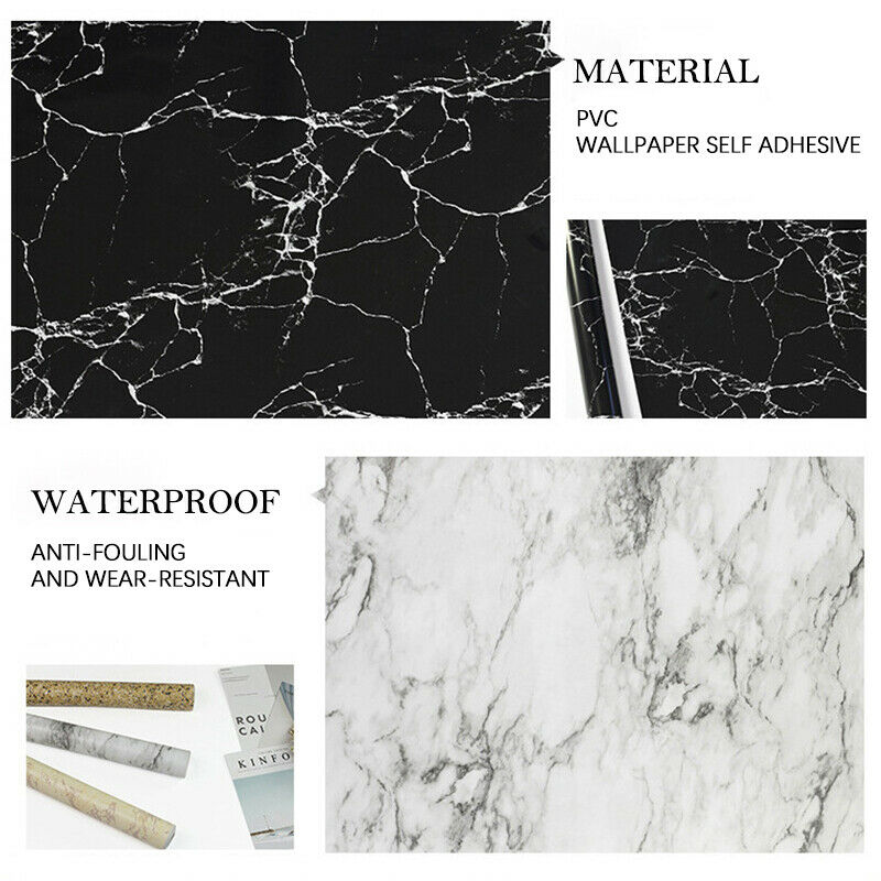 10M Marble Wall Sticker Decor Roll Wallpaper Self Adhesive Contact Paper PVC