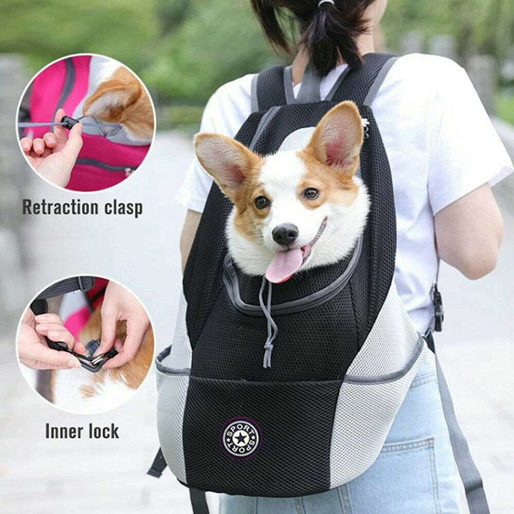 Puppy Travel Mesh Pet Dog Carrier Backpack Front Travel Portable Shoulder Bag AU