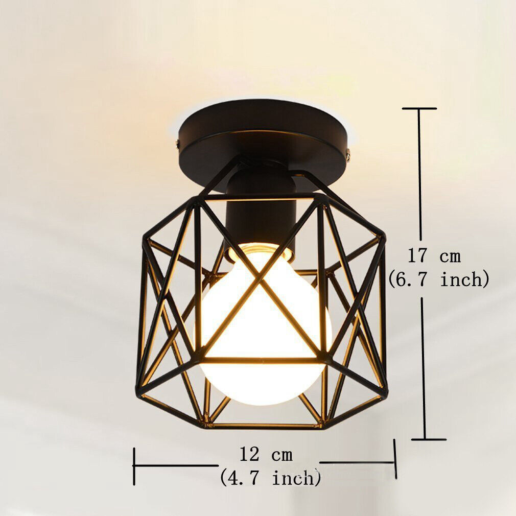 Vintage Iron Cage Shape Ceiling Lamp Shade Chandelier Home Bedroom Bar New AU