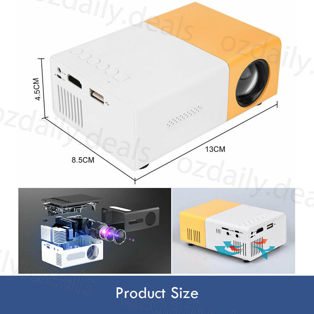 Mini Pocket LED Home Office Cinema Projector HD 1080P Portable HDMI USB For Gift