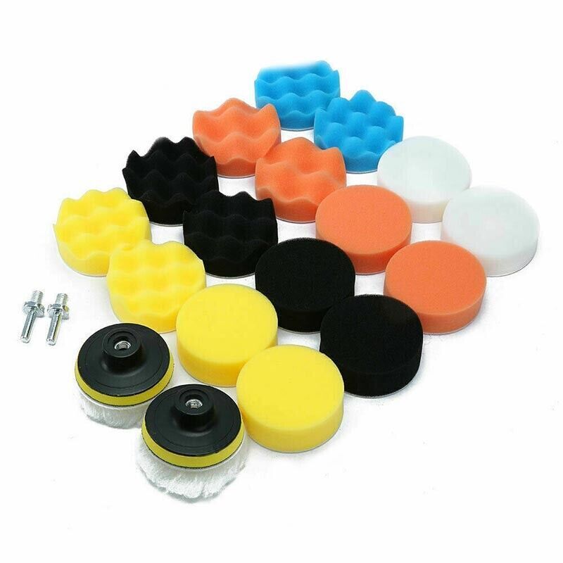 22pcs 3" Buffing Waxing Polishing Sponge Pads Kit Set For Car Polisher Drill AU