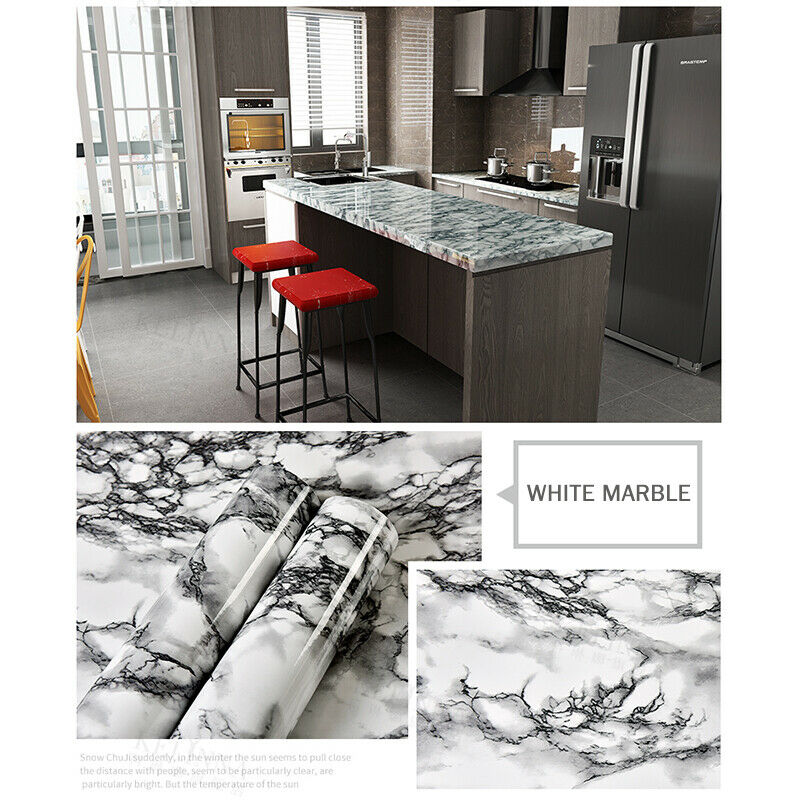 10M Marble Wall Sticker Decor Roll Wallpaper Self Adhesive Contact Paper PVC