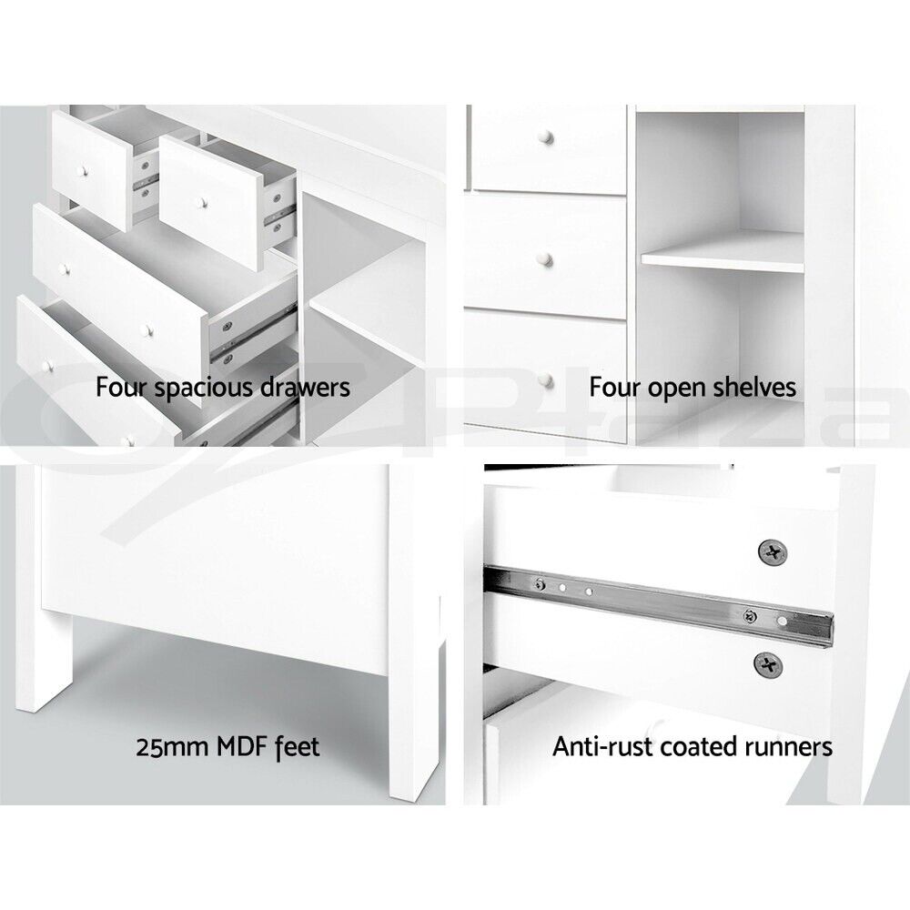 Keezi Baby Change Table Drawers Chest Home Cabinet Changer Nursery Furniture