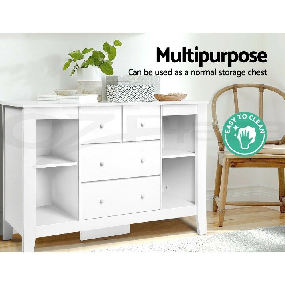 Keezi Baby Change Table Drawers Chest Home Cabinet Changer Nursery Furniture