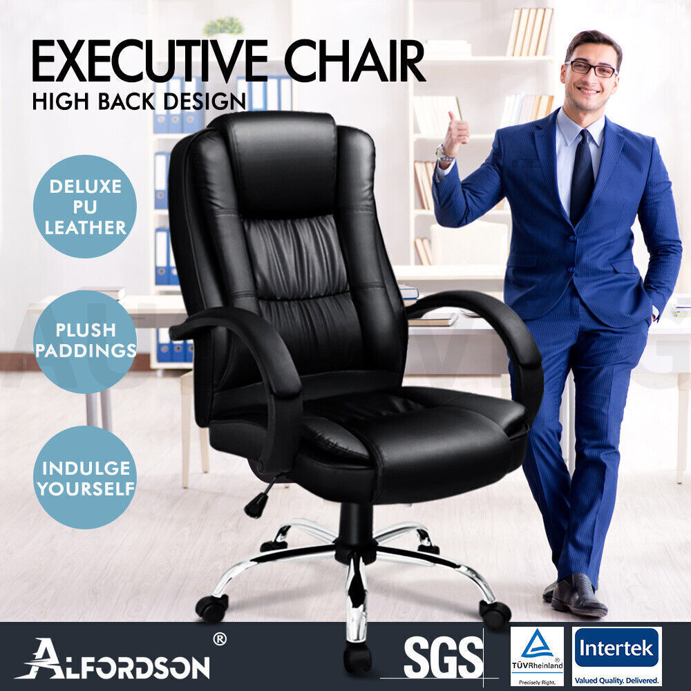 ALFORDSON Gaming Chair Office Racing Executive Footrest Computer Seat PU Leather