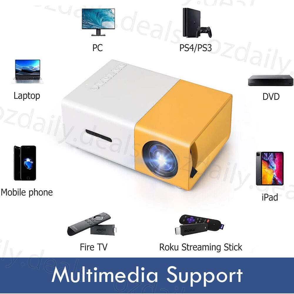 Mini Pocket LED Home Office Cinema Projector HD 1080P Portable HDMI USB For Gift