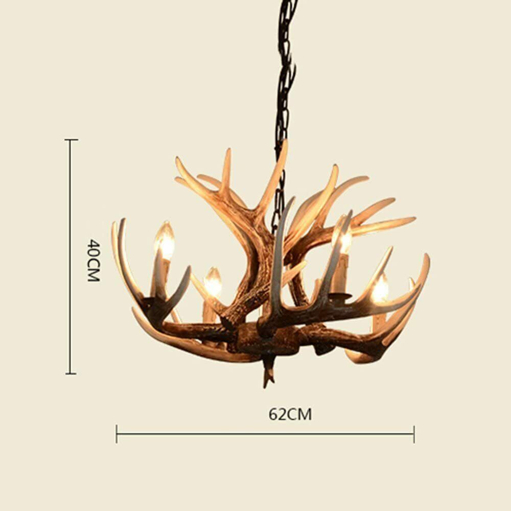 Rustic Chandelier Country Deer Antler Hanging Lamp Base for Home Store