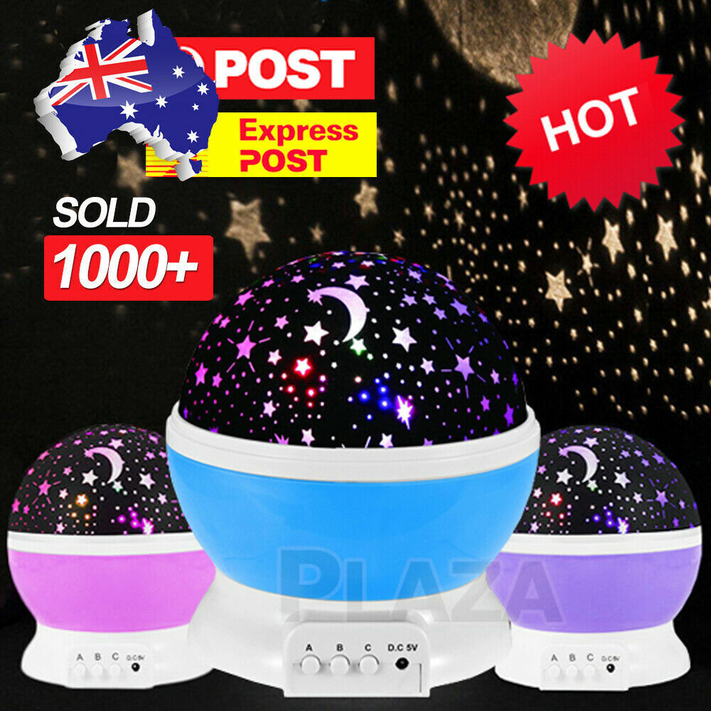 LED Night Star Galaxy Projector Light Lamp Rotating Starry Baby Room Kids Gift