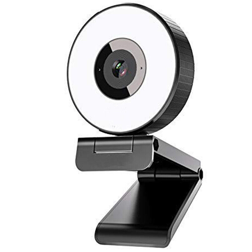 Full HD 2K USB Webcam PC Laptop Web Camera with Ring Light Mic for Video Calling