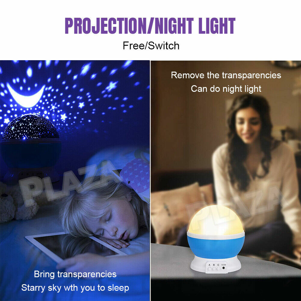 LED Night Star Galaxy Projector Light Lamp Rotating Starry Baby Room Kids Gift