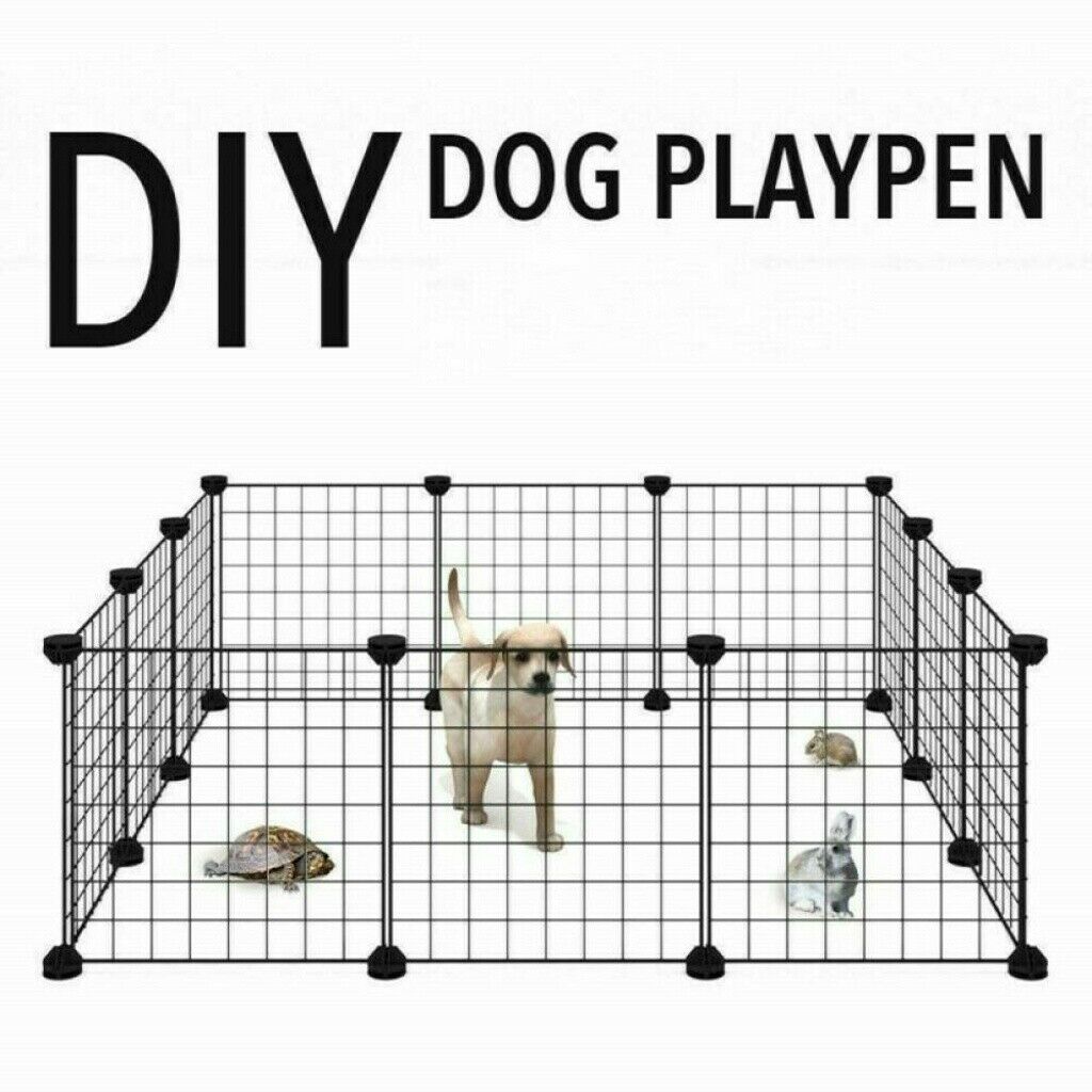 10 PCS PANEL PET DOG PLAYPEN PUPPY EXERCISE CAGE ENCLOSURE FENCE CAT PLAY PEN