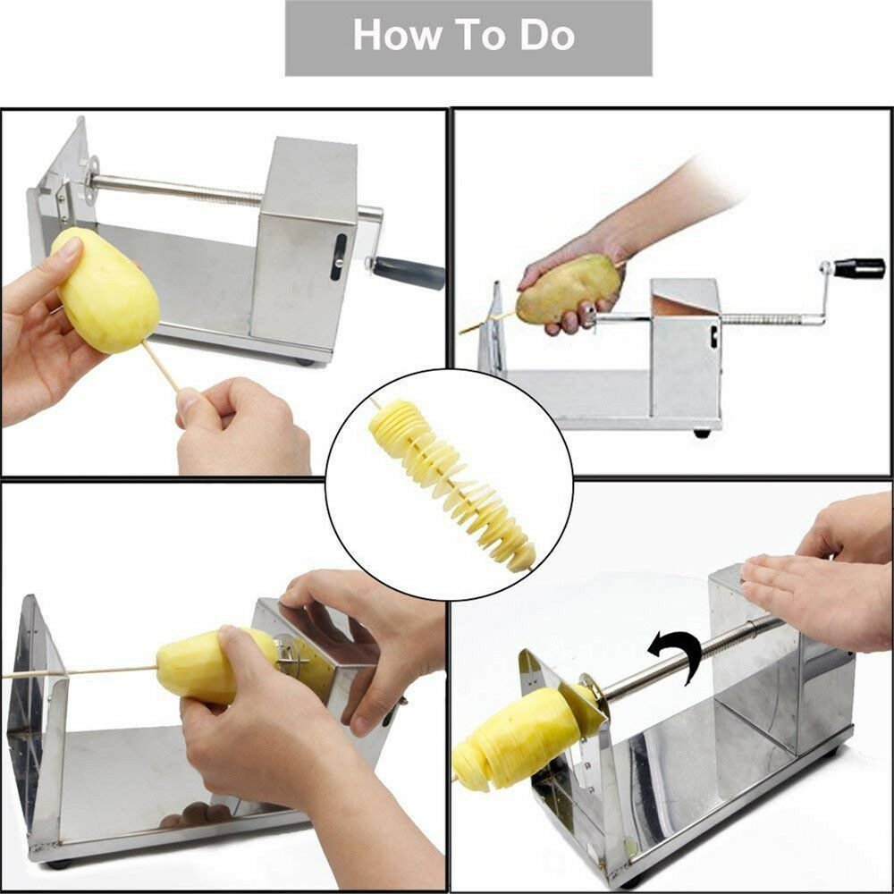 Stainless Steel Potato Twister Tornado Slicer Cutter Vegetable Spiral Machine AU