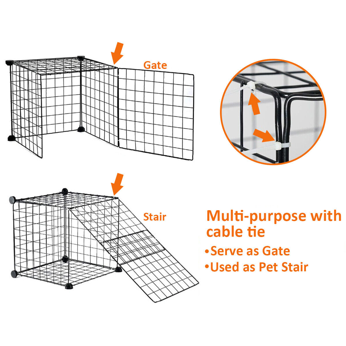 10/12/16PCS Pet Dog Playpen DIY Metal Cage Fence Foldable Enclosure Play Pen AU