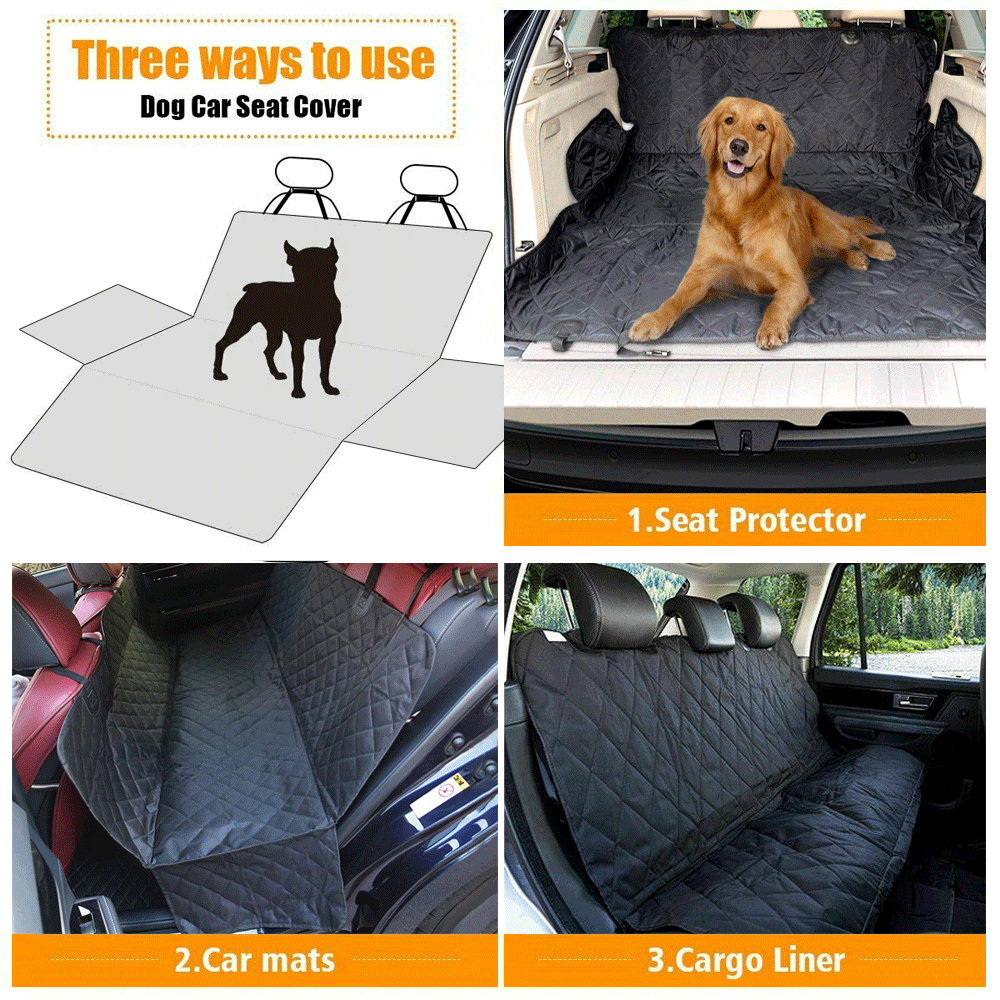 Nonslip Pet Car Back Seat Cover Cat Dog Waterproof Protector Hammock Mat Black