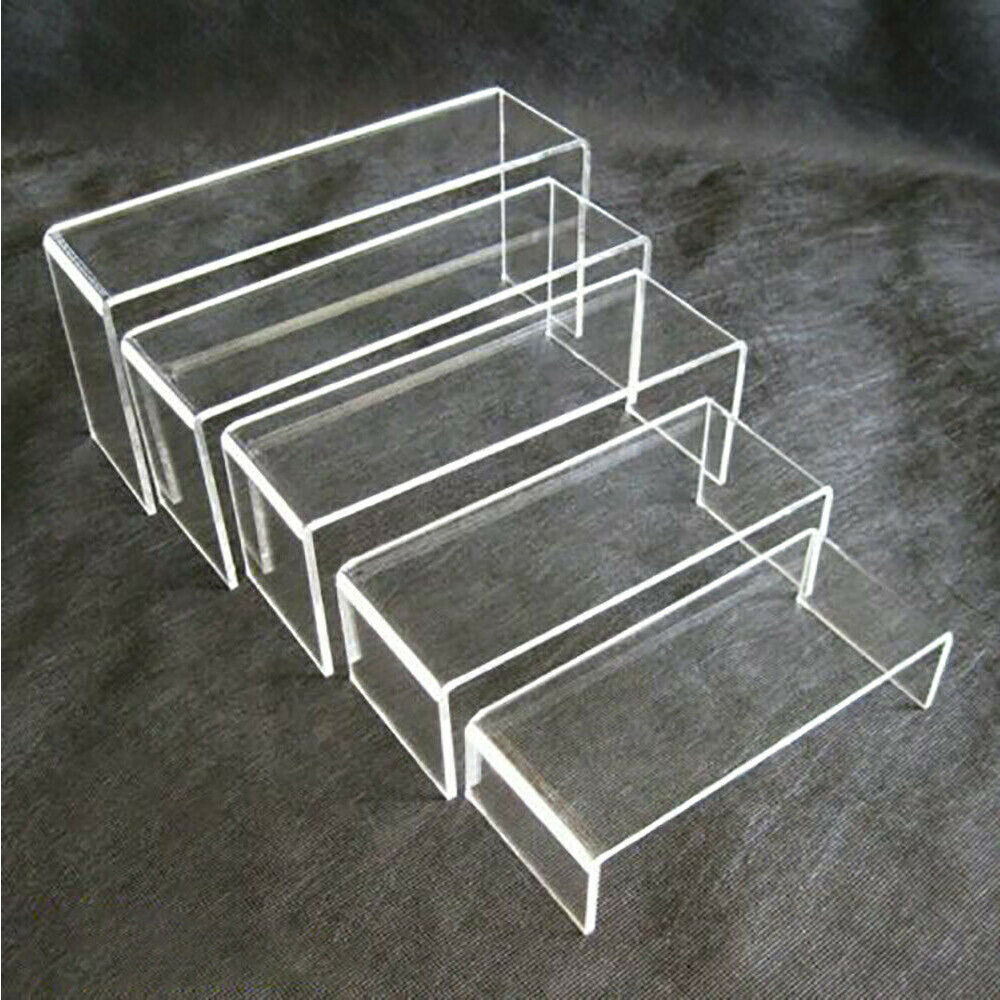 5PCS Jewellery Stand Riser Display Makeup Holders Clear Organisers Rack Acrylic