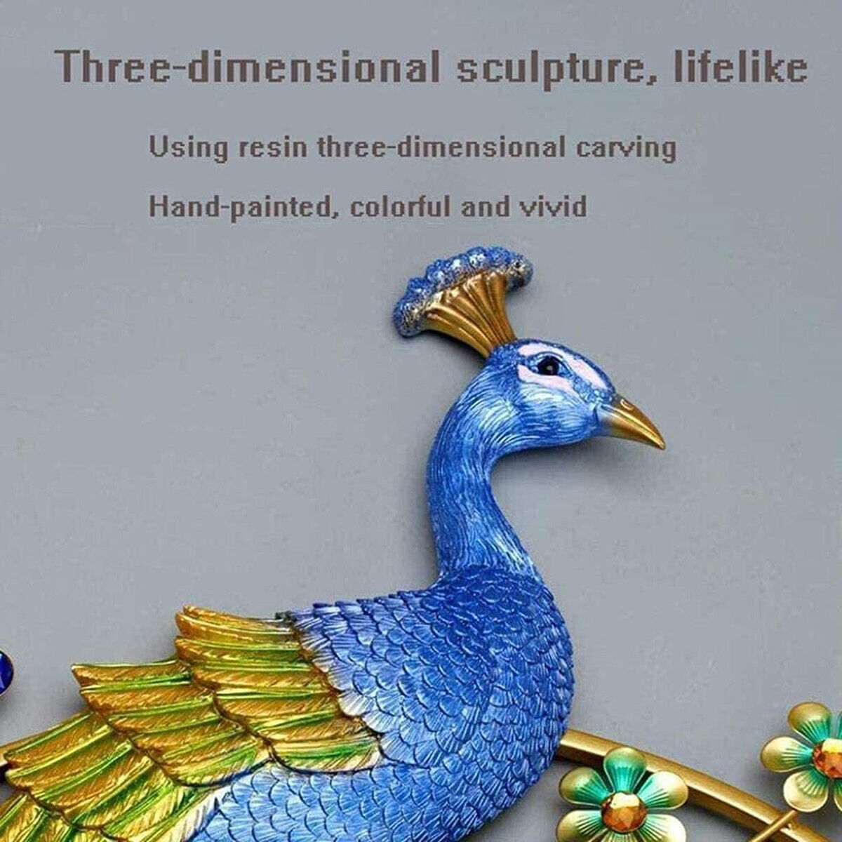 3D Peacock Wall Clock Quartz Creative Personality Modern Art Living Room Decor