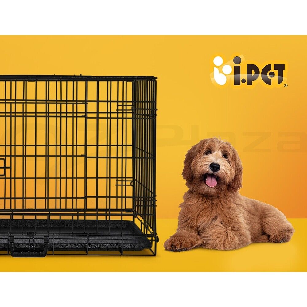 Dog Cage Crate Kennel Cat Collapsible Metal Cages 24"~ 48" Playpen Large