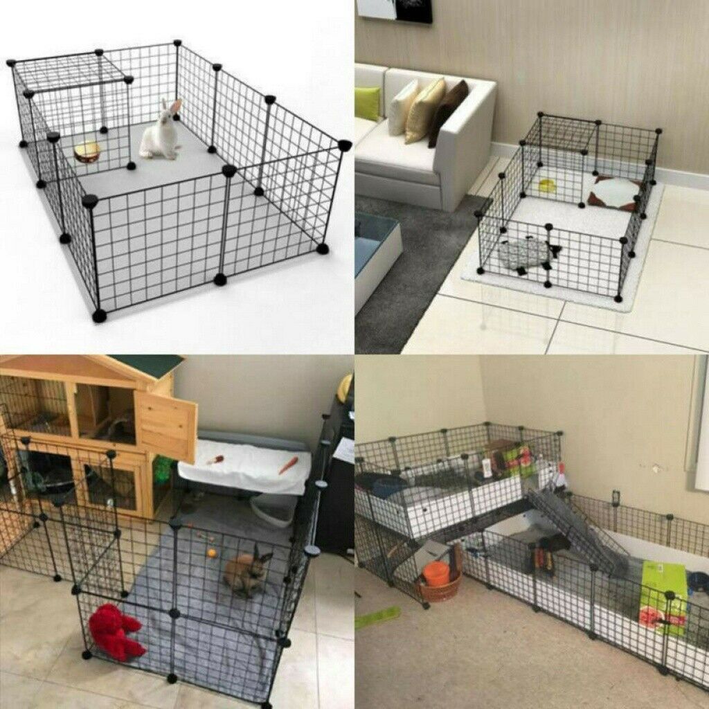 10 PCS PANEL PET DOG PLAYPEN PUPPY EXERCISE CAGE ENCLOSURE FENCE CAT PLAY PEN