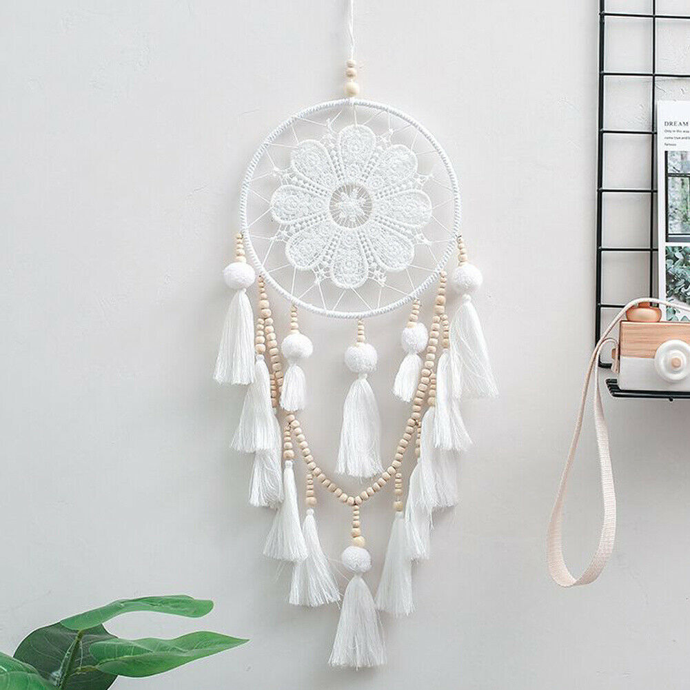 Handmade Dream Catcher Natural Macrame Hairball Art Wall Hanging Room Home Decor