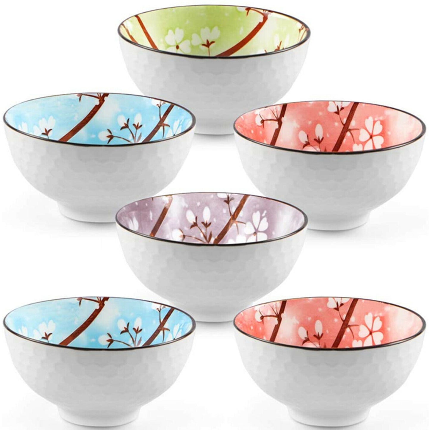 6pcs Porcelain Dessert Bowls Cereal bowl Ceramic Bowl Set Colorful Small BowlsAU