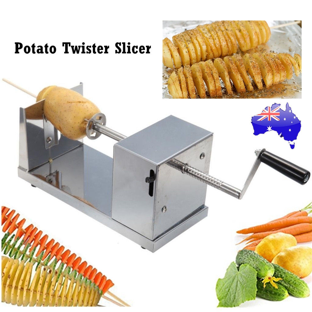 Stainless Steel Potato Twister Tornado Slicer Cutter Vegetable Spiral Machine AU