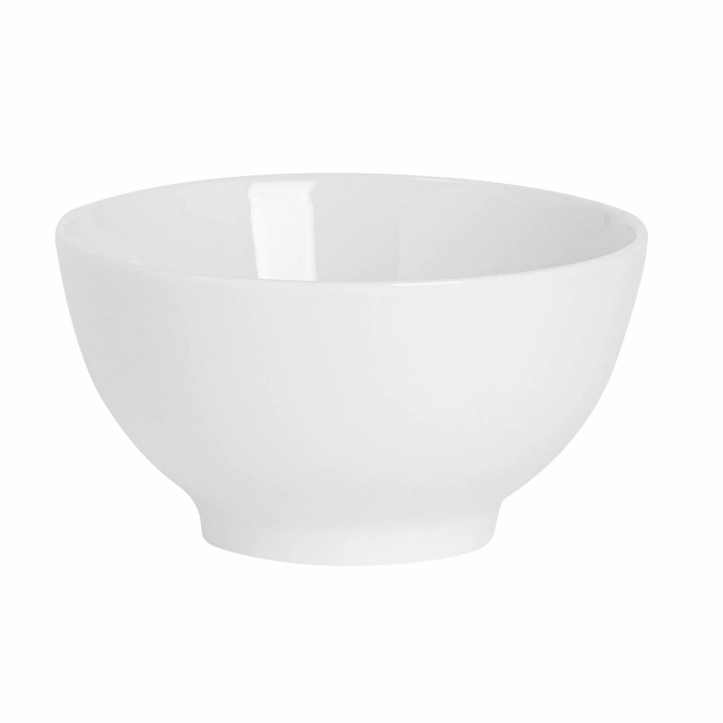 White Rice Dessert Cereal Salad Soup Bowls, Porcelain Crockery 13cm - Set of 6