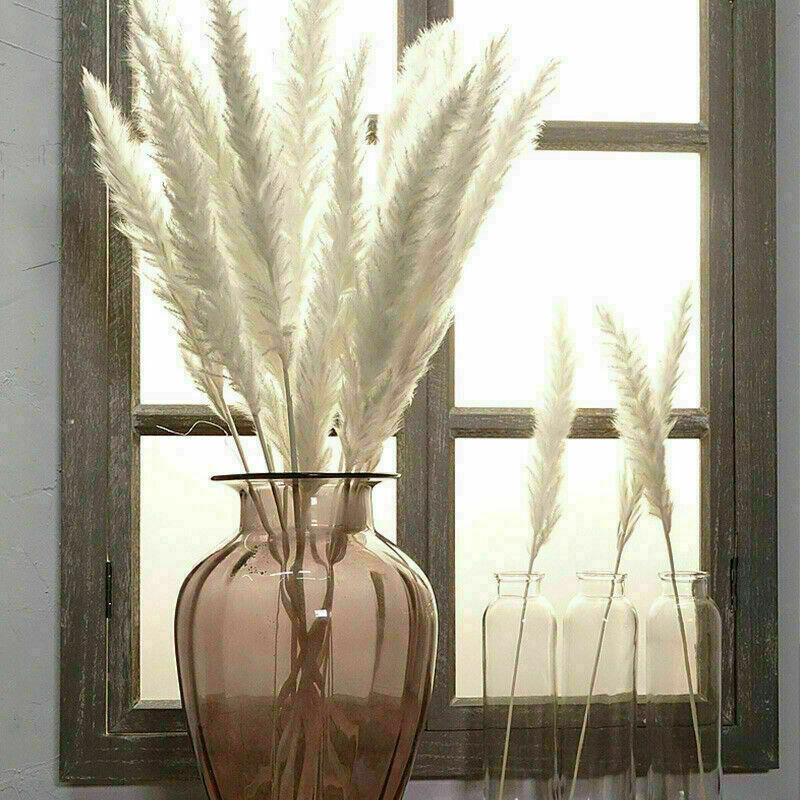 15Pcs Artificial Natural Dried Pampas Grass Flower Bunch Wedding Bouquet Decor