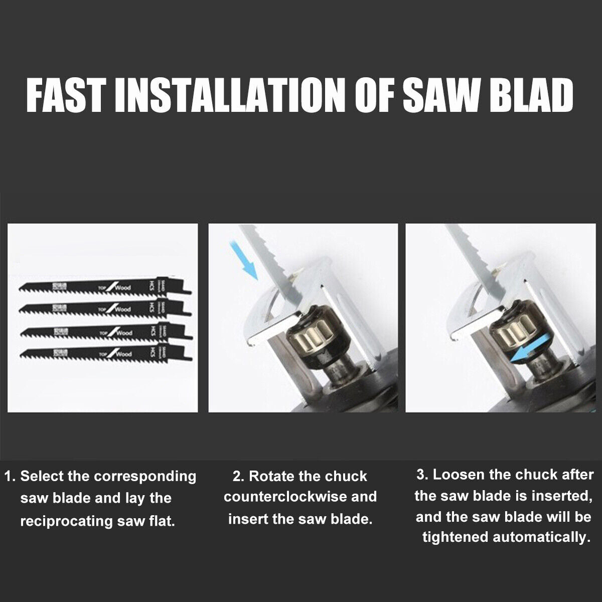 Cordless Electric Reciprocating Saw +4 Cutter Blades Tool For Makita 18V Battery