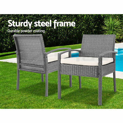 Gardeon 3 Piece Wicker Outdoor Lounge Setting Patio Furniture Rattan Set Garden