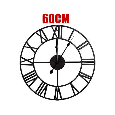 40/60cm Large Roman Wall Clock Big Numeral Giant Round Face Outdoor Garden C