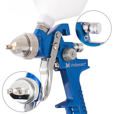 2X HVLP Air Spray Gun Kit 1.4mm 0.8mm Nozzle Set Paint Touch Up Gravity Feed