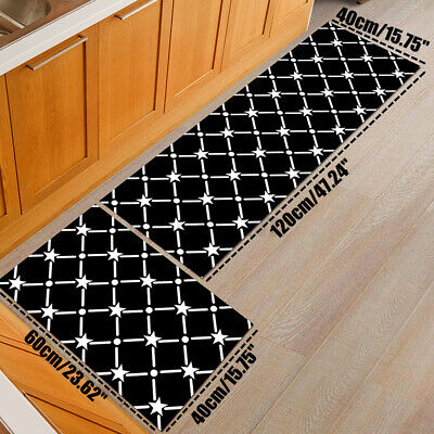 ANTI FATIGUE 2PCS KITCHEN FLOOR MAT STAIRS RUNNER BATH RUG DOOR CARPET DECOR SET