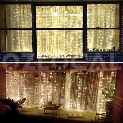 300/600 Led Curtain Fairy Lights Wedding Indoor Outdoor Christmas Garden Party